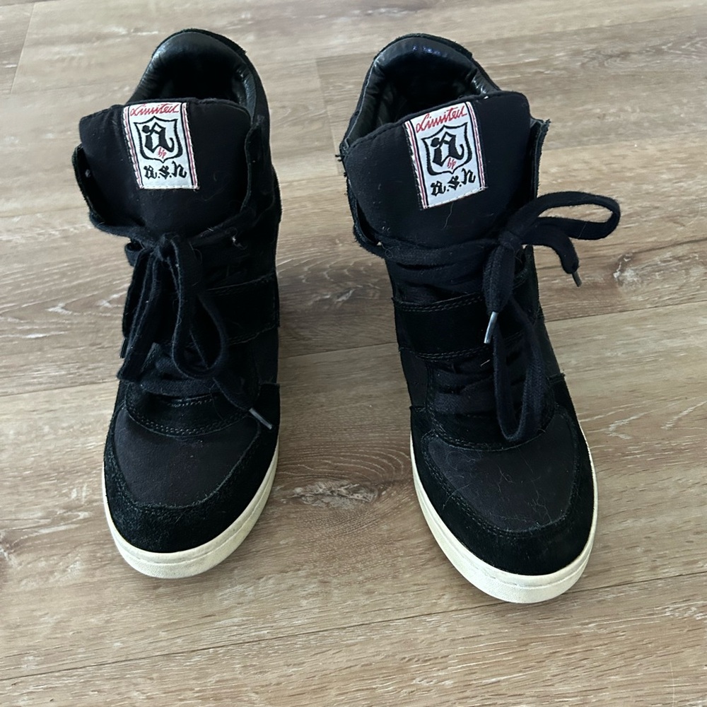 ASH Black High-Top Sneakers with White Soles